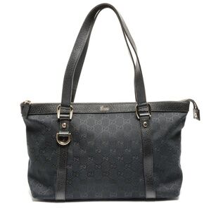 GUCCI Authentic Black Canvas Shoulder Bag